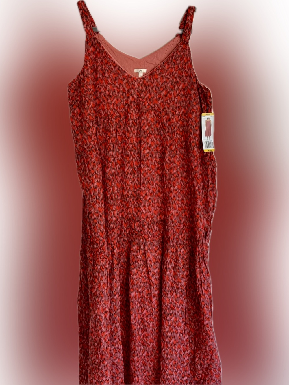 Joie Coral and Red Printed Sleeveless Dress. 100% Cotton | Size Medium | NWT